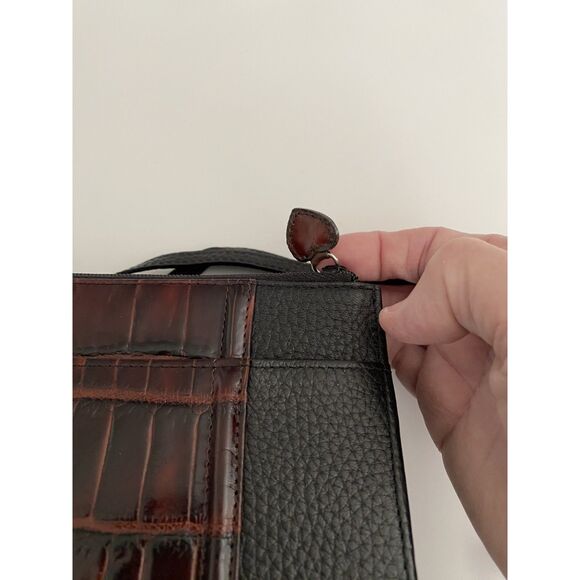 Vintage Black and Brown Brighton Organizer Crossbody Shoulder Strap Purse  EUC - Picture 13 of 16